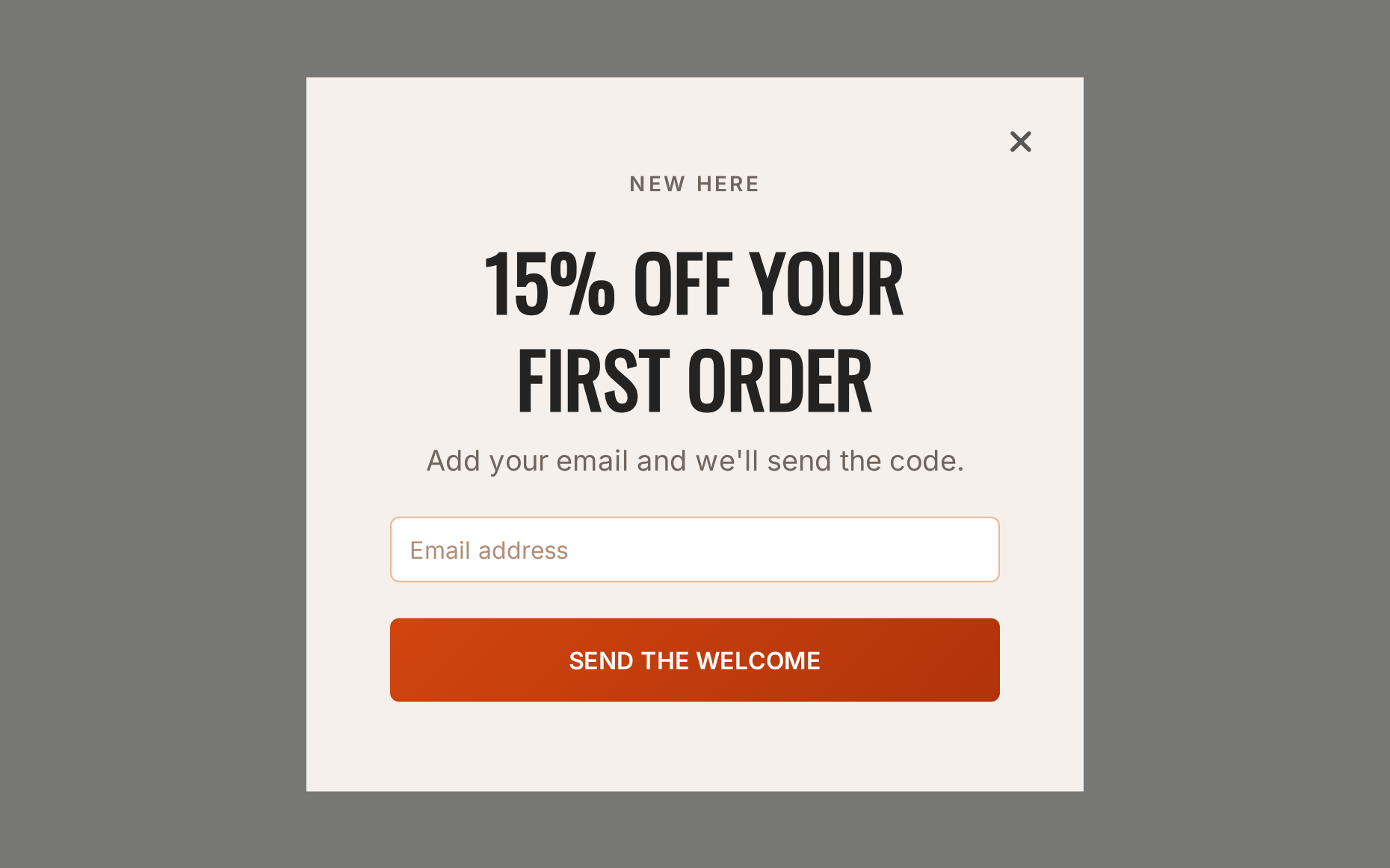 Collectibles Welcome Offer, step 1 of 3 (Capture (Email))