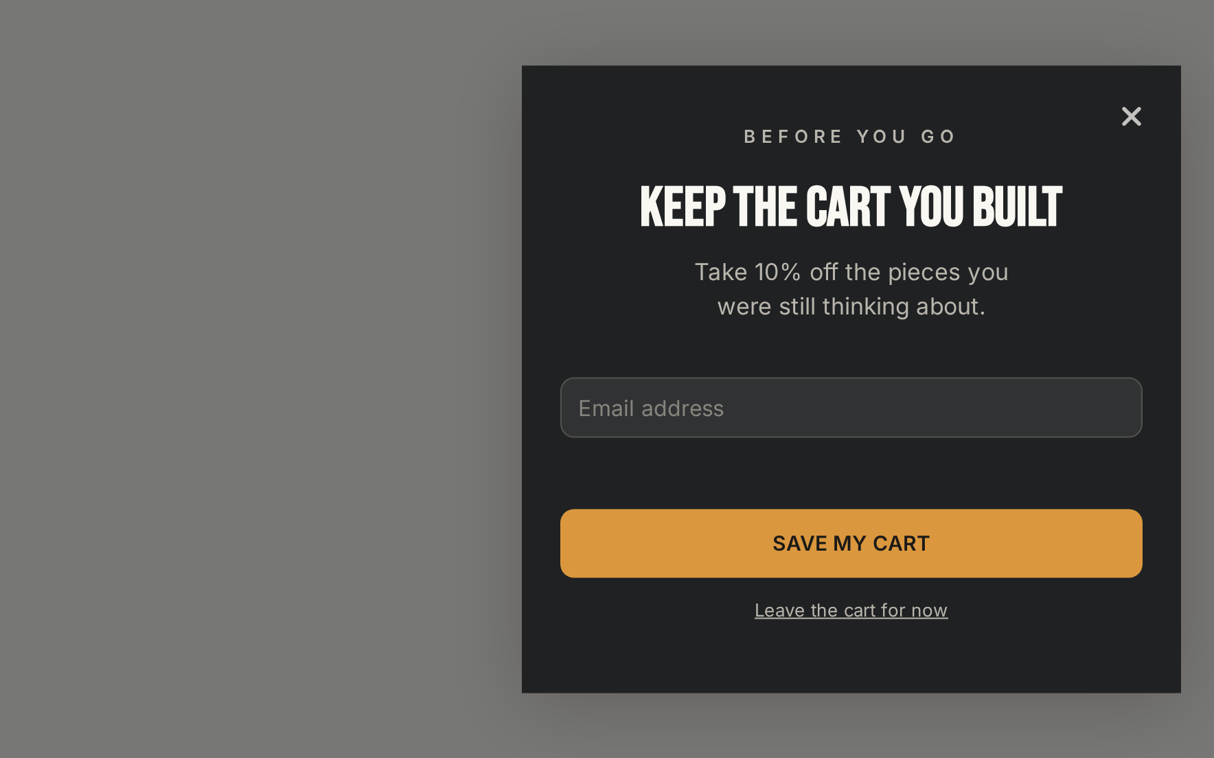 Outdoor Exit Intent, step 1 of 3 (Capture (Email))