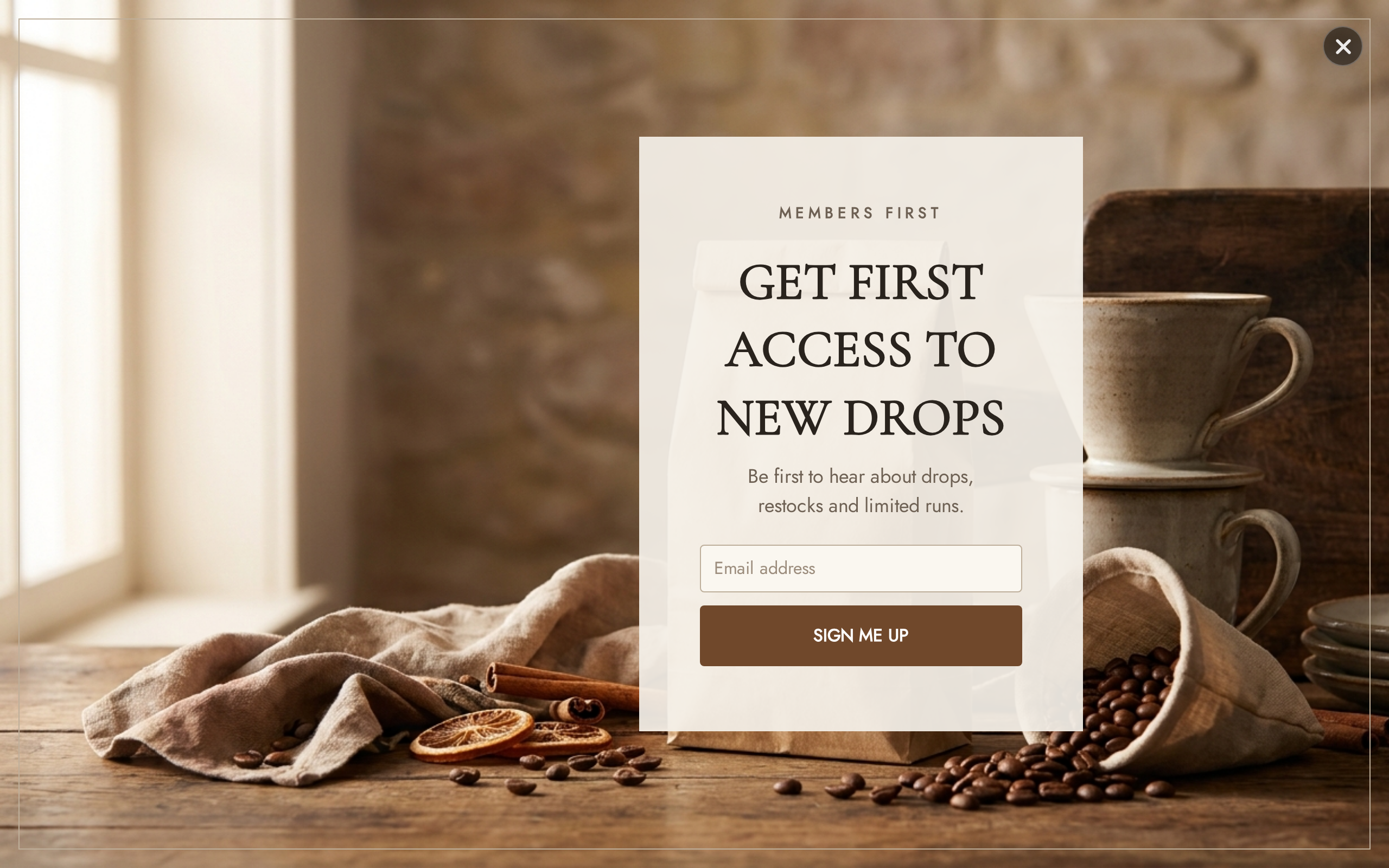 Coffee Early Access, step 1 of 3 (Capture (Email))