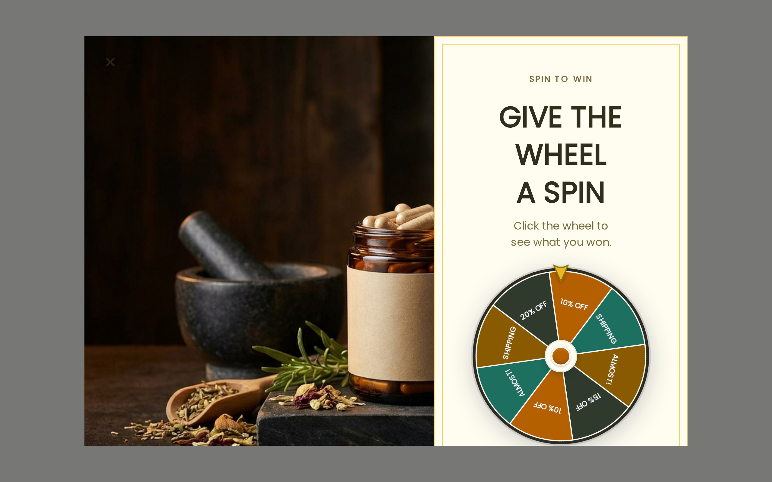 Supplements Spin Wheel, step 1 of 4 (Play (Spin Wheel))