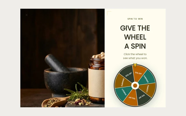 Supplements Spin Wheel, step 1 of 4 (Play (Spin Wheel))