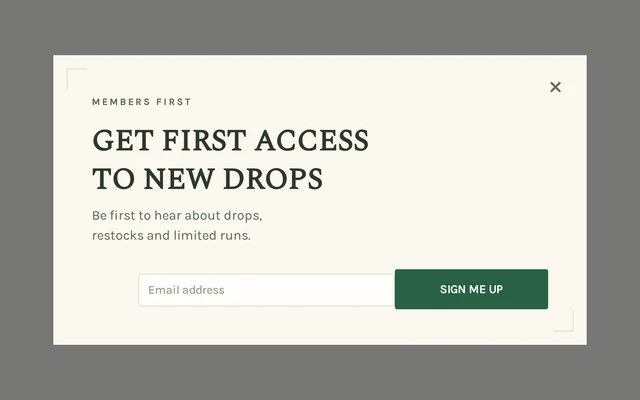 Skincare Early Access, step 1 of 3 (Capture (Email))