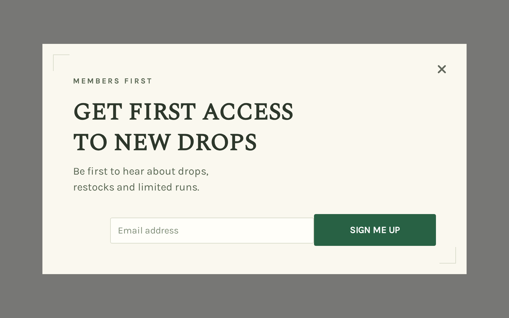 Skincare Early Access, step 1 of 3 (Capture (Email))
