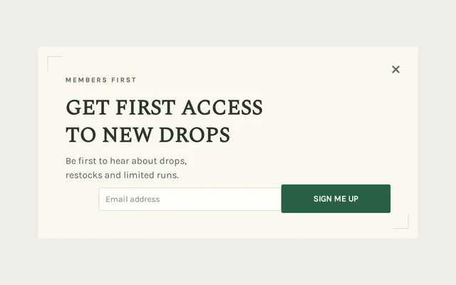 Skincare Early Access, step 1 of 3 (Capture (Email))