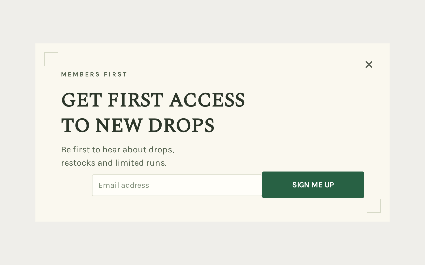 Skincare Early Access, step 1 of 3 (Capture (Email))
