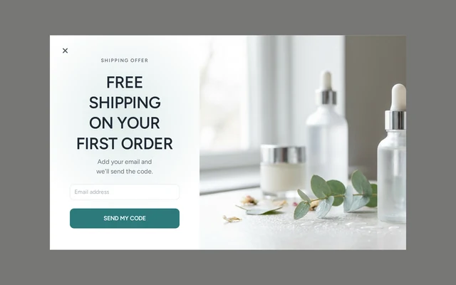 Skincare Free Shipping (Photo), step 1 of 3 (Capture (Email))