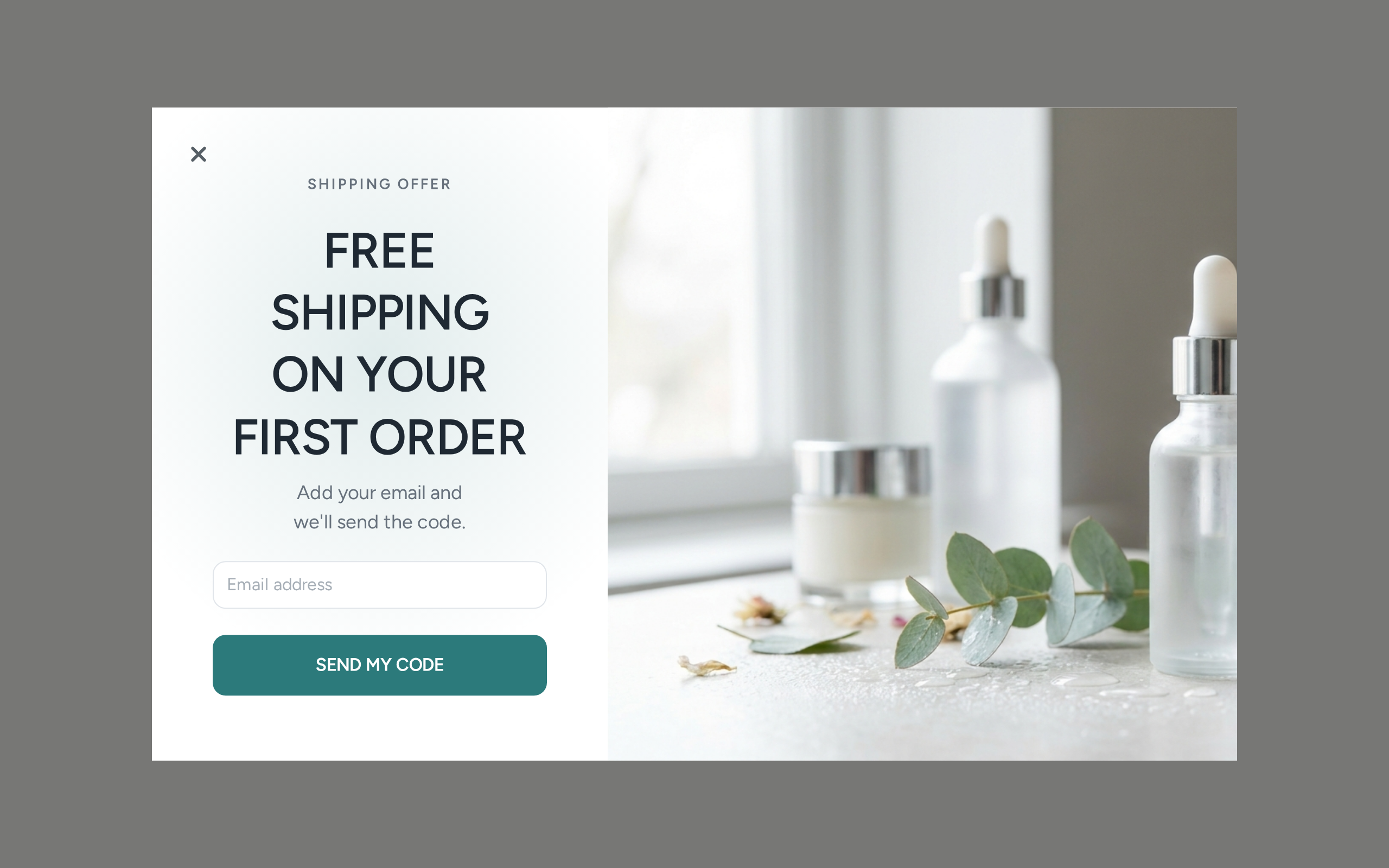 Skincare Free Shipping (Photo), step 1 of 3 (Capture (Email))
