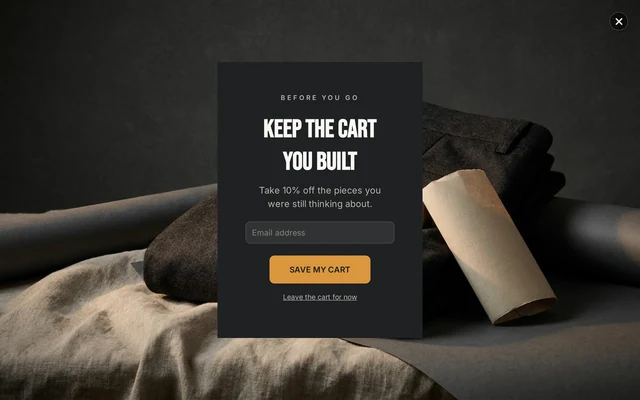 Fashion Exit Intent, step 1 of 3 (Capture (Email))