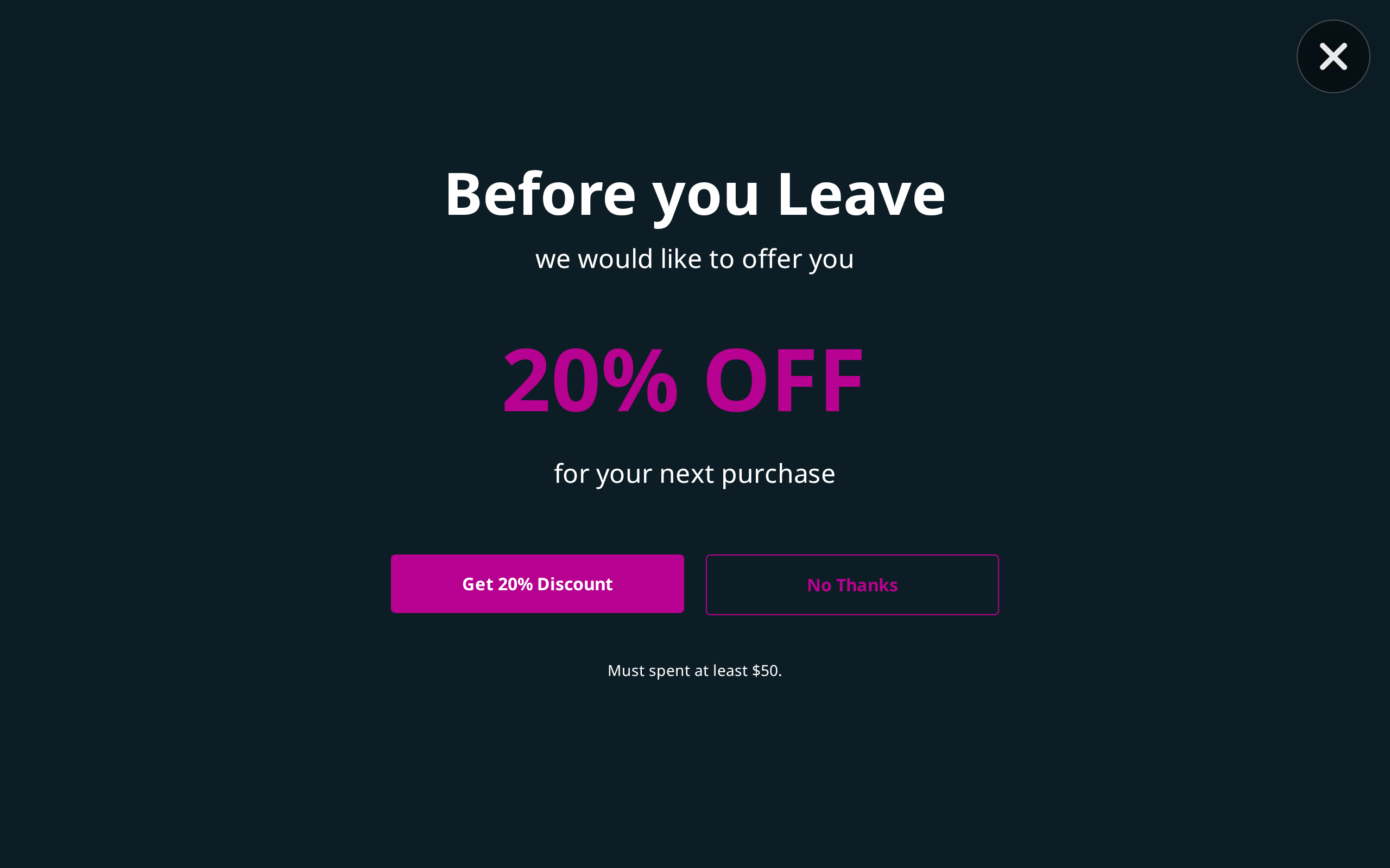 Stop Abandonment (Desktop Only), step 1 of 3 (Message)