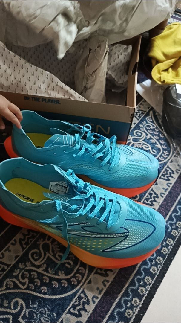 910 NINETEN HAZE STRIKE PRO BIRU CYAN JINGGA KUNING RUNNING SHOES